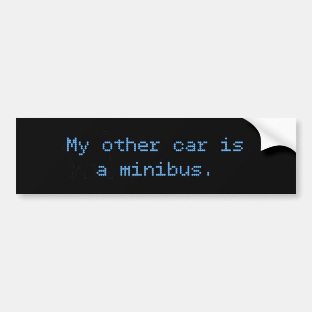 My Other Car Is A Minibus Bumper Sticker (Front)