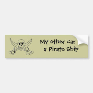 My other car is a Pirate Ship Bumper Sticker