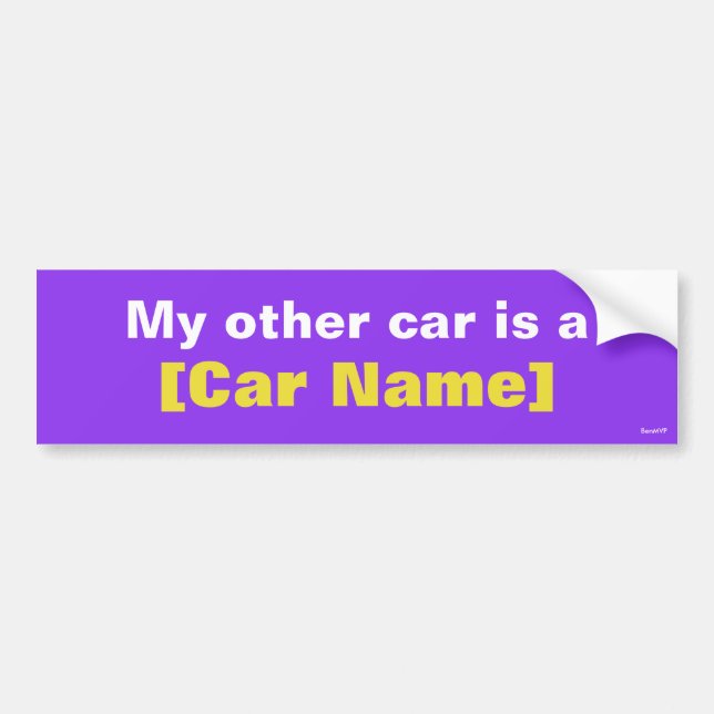 My other car is a... (Purple) Bumper Sticker (Front)