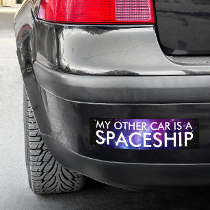 My Other Car is a Spaceship Purple Galaxy Cluster Bumper Sticker