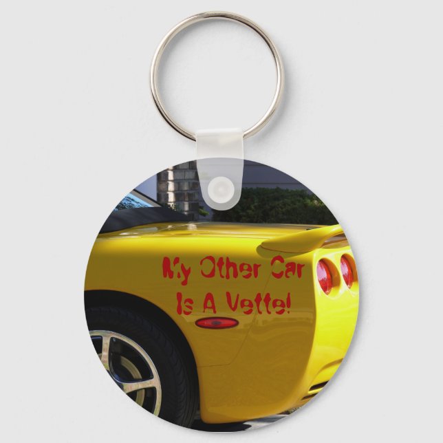 My Other Car Is A Vette! Key Ring (Front)