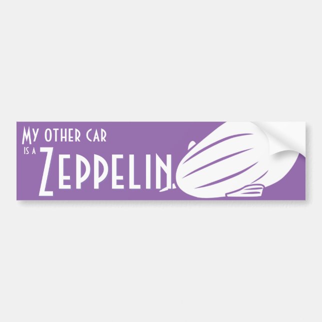 My Other Car is a Zeppelin bumper sticker (Front)