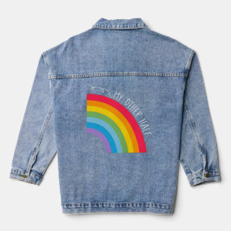 My Other Half Gay Couple Rainbow Pride Cool LGBT Denim Jacket