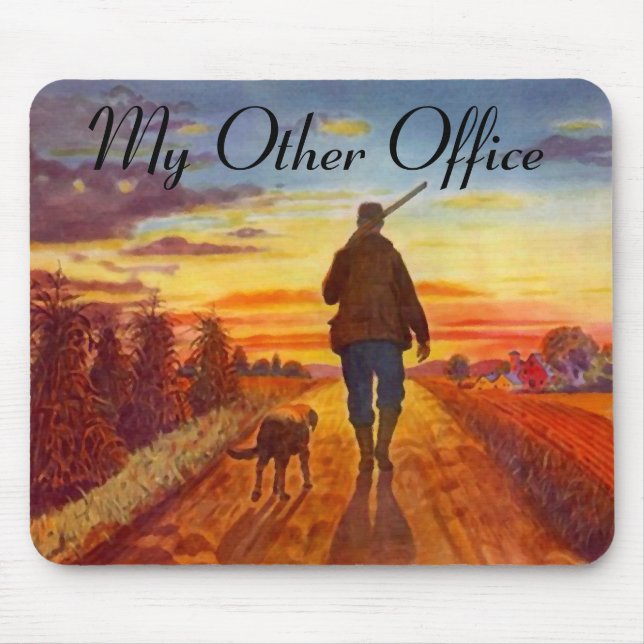 "My Other Office" Bird Dog Evening Hunt Mousepad (Front)
