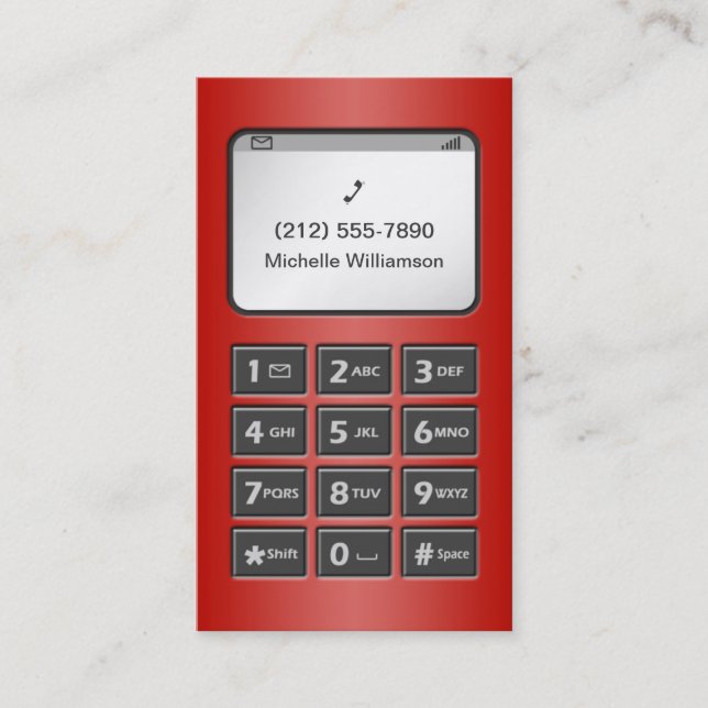 My Other Phone - Red Personal Calling Cards (Front)