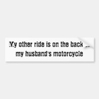 My other ride... back of my husband's motorcycle