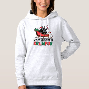My Other Ride Is Krampus Krampus Riding Sleigh Hoodie
