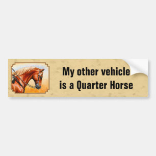 My Other Vehicle Is A Quarter Horse Yellow Bumper Sticker