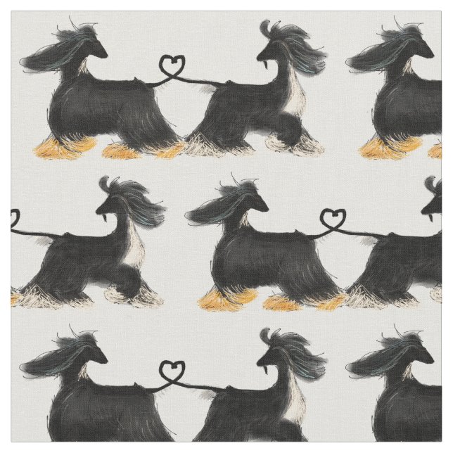 My own afghan hound design fabric (Close Up)