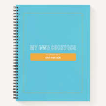 My Own Cookbook Blue Customisable Notebook