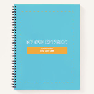 My Own Cookbook Blue Customisable Notebook