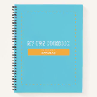 My Own Cookbook Blue Customisable Notebook