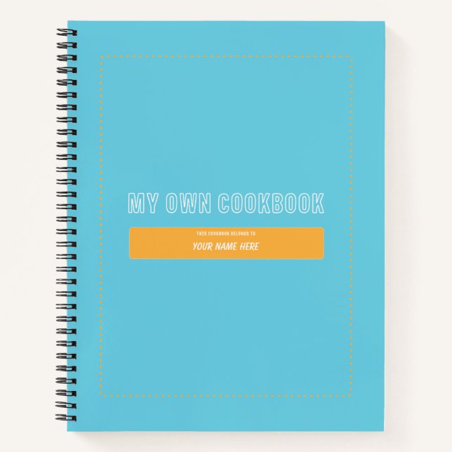 My Own Cookbook Blue Customisable Notebook (Front)