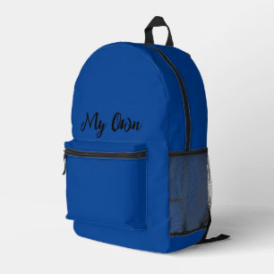 My Own Deep Blue  Printed Backpack