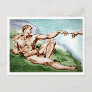 My Own Drawing of Michelangelo's Adam Postcard