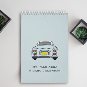 My Pale Aqua Figaro Car Small Single Page Calendar