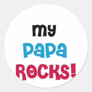 My Papa Rocks Tshirts and Gifts Classic Round Sticker