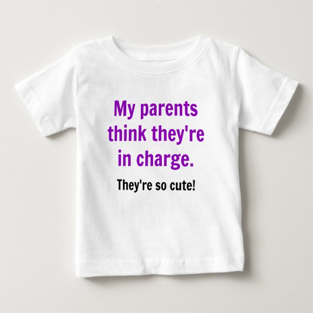 My Parents Think They're in Charge - Purple Baby T-Shirt (Front)