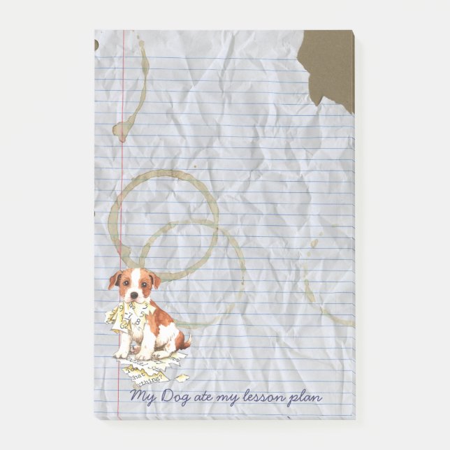 My Parson Russell Terrier Ate My Lesson Plan Post-it Notes (Front)