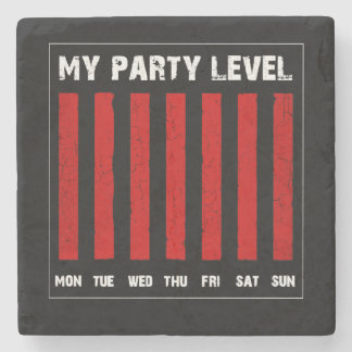 My Party Level, Joyfull People, Happy Person Stone Coaster