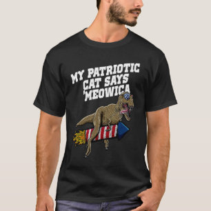 My Patriotic Cat Says Meowica Proud American Honor T-Shirt