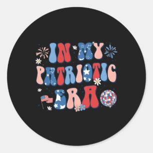 My Patriotic Era Retro 4th Of July Fourth Girls Gr Classic Round Sticker