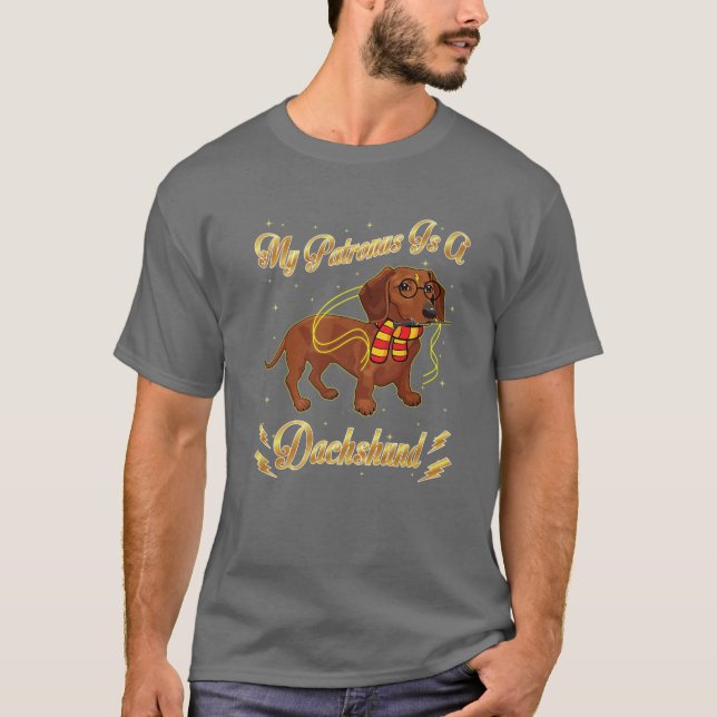 My Patronus Is A Dachshund Harry Dog Potter Dad Mo T-Shirt (Front)