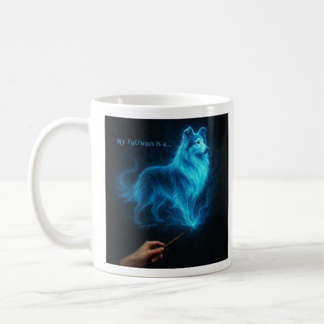 My Patronus is a Rough Collie Coffee Mug (Left)