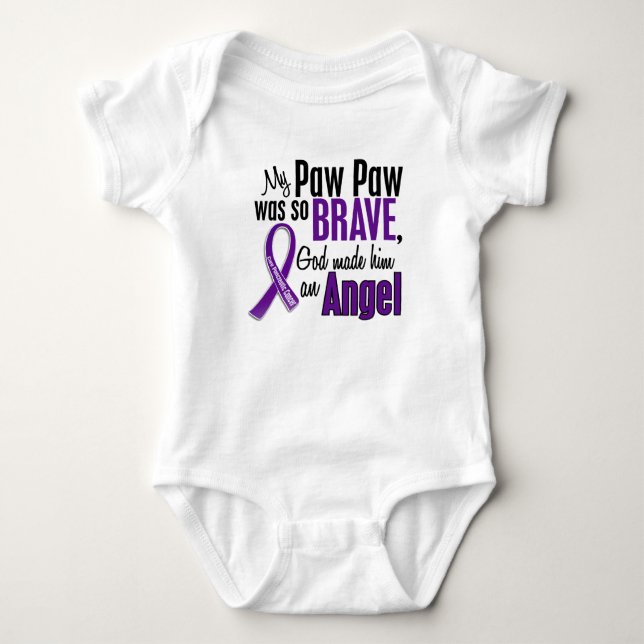 My Paw Paw Is An Angel Pancreatic Cancer Baby Bodysuit (Front)