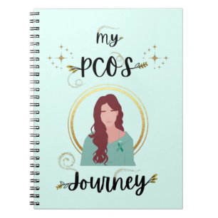 My PCOS Journey Polycystic Ovary Syndrome Teal Notebook