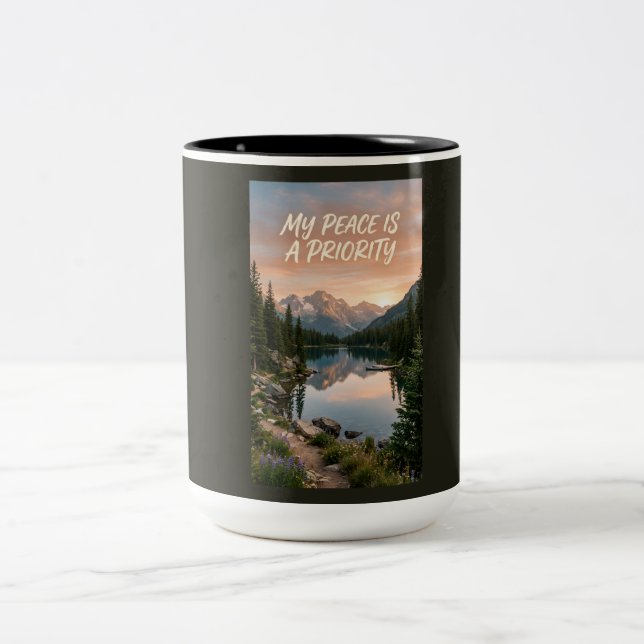 My Peace Is My Priority Two-Tone Coffee Mug (Center)