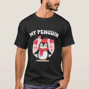 My Penguin Cute Love Hearts Valentine Romance Fun T-Shirt
