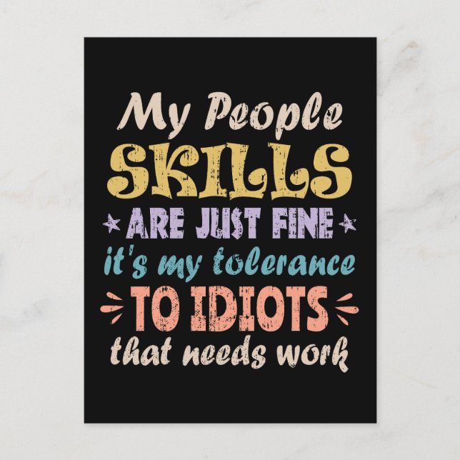 My People Skills Are Just Fine Postcard (Front)