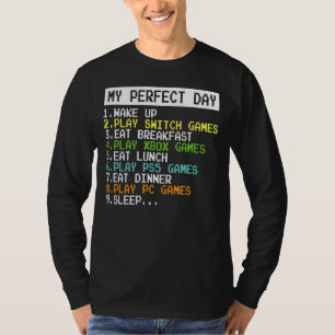 My Perfect Day Gamer For Teen Boys Video Games M T-Shirt