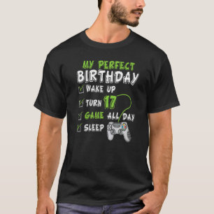My Perfect Day Video Games 17th Birthday Boy Gamin T-Shirt