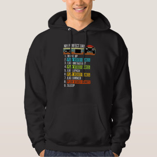 My Perfect Day Video Games  Cool Gamer  Retro Hoodie
