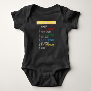  My Perfect Day Video Games Funny Cool Gamer Gift Baby Bodysuit
