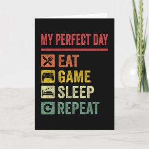 My Perfect Day Video Games Funny Cool Gamer Tee Gi Card