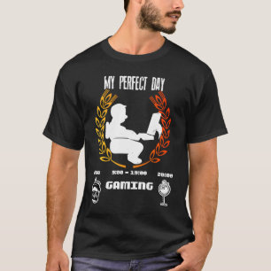 My Perfect Gaming Day Perfect Gamer Day Coffee Ner T-Shirt
