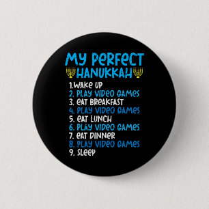 My Perfect Hanukkah Video Game Chanukah Jew Men Bo 6 Cm Round Badge