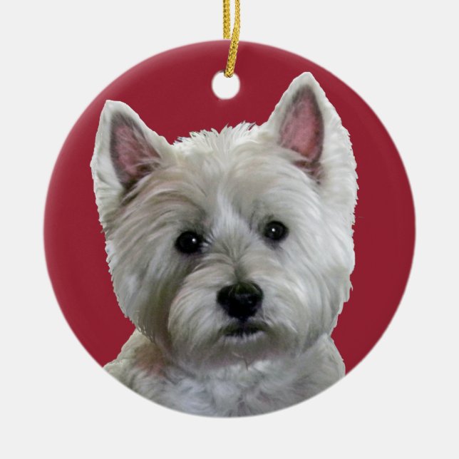 MY PERFECT WESTIE CERAMIC TREE DECORATION (Front)