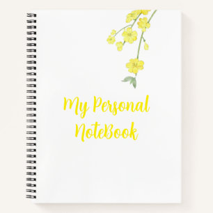 My Personal Notebook Yellow Floral Minimalist Book