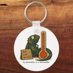 My Personality Is A Thermometer Bearded Dragon Art Key Ring