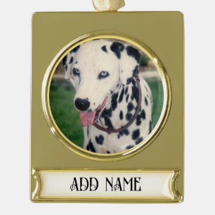 My Pet Friend Upload Your Own Photo Custom Gold Plated Banner Ornament
