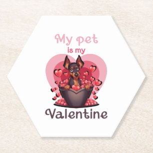 My pet is my Valentine, no 25 Classic T-Shirt Paper Coaster