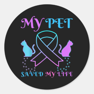 My Pet Saved My Life Emotional Support Cat Classic Round Sticker
