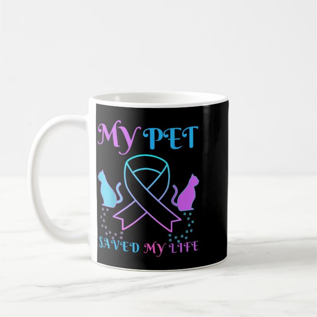 My Pet Saved My Life Emotional Support Cat Coffee Mug (Left)
