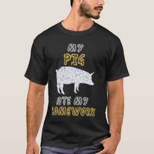 My Pig Ate My Homework Boar Pork Swine Kid Back To T-Shirt