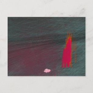 My pig burned down the house postcard
