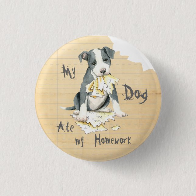 My Pit Bull Ate My Homework 3 Cm Round Badge (Front)